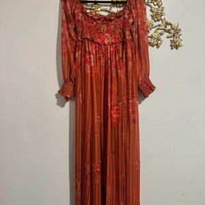 Free People Women's Orange and Red Dress